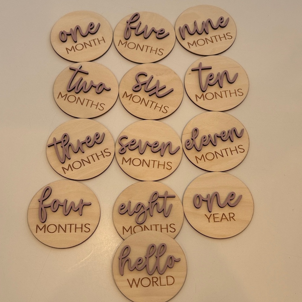 Wooden Milestone Discs Set